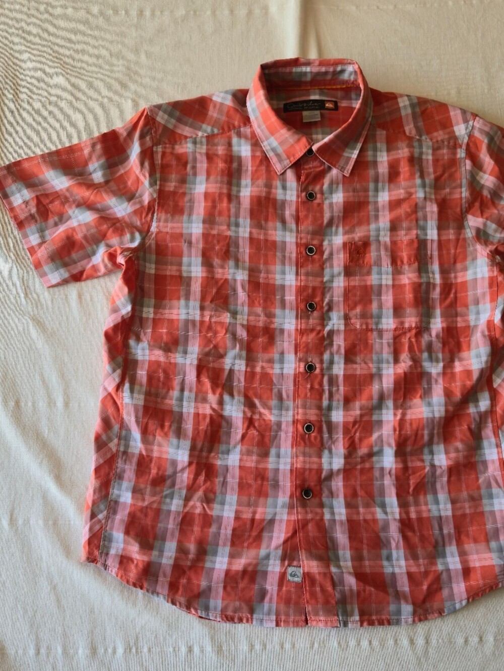 Quiksilver Waterman Collection Men's Short Sleeve Plaid Shirt Small
